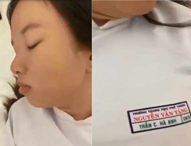 Học sinh Trần Hà Anh tại trường THPT Nguyễn Văn Tăng lộ cảnh địt nhau